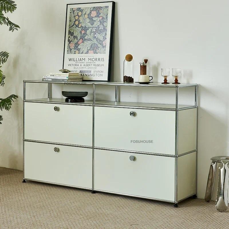 Modern Home Display Storage Cabinet Nordic Stainless Steel Living Room Cabinets Designer Living Room