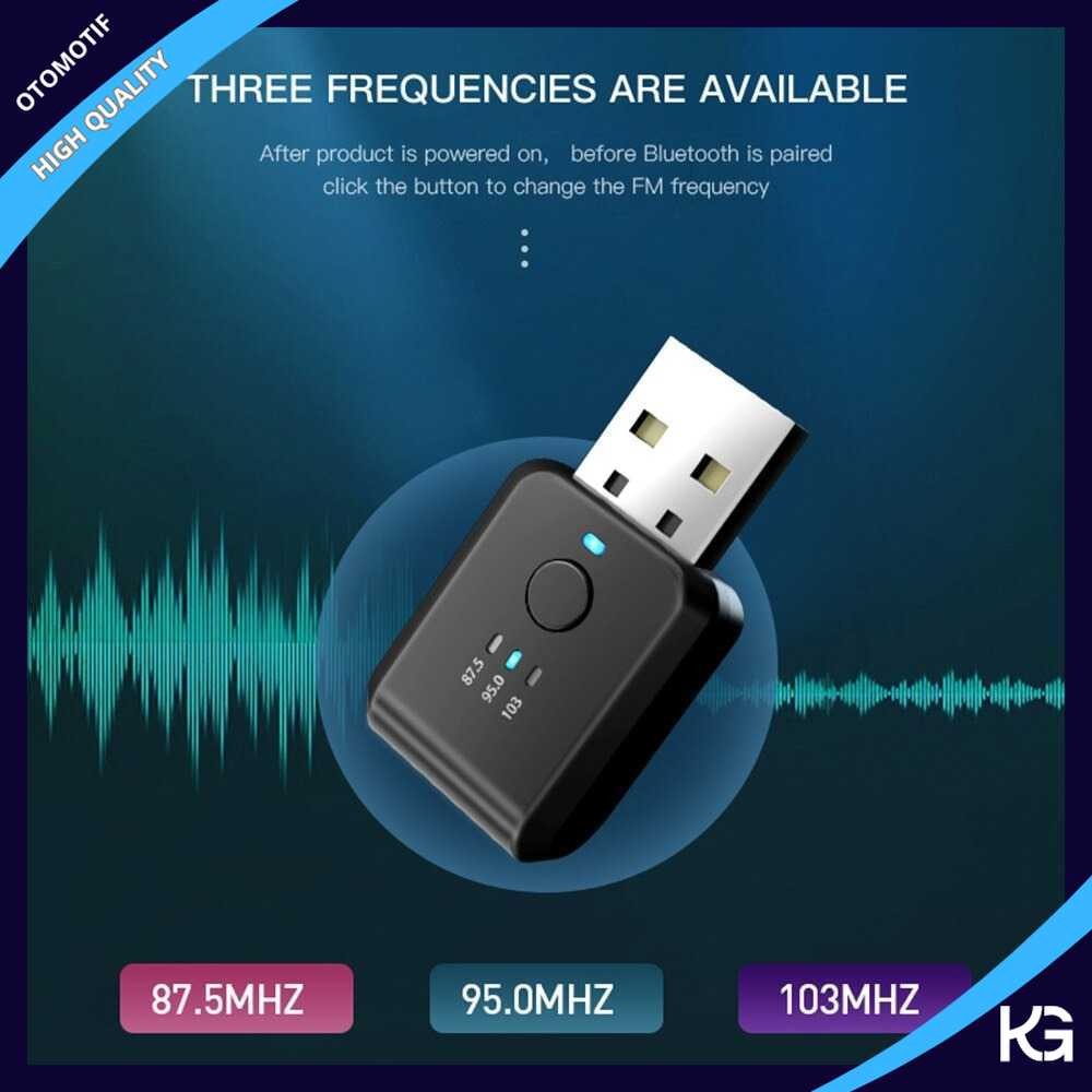Bluetooth FM Transmitter USB Mobil Kebidumei 5.1 Adaptor FM01