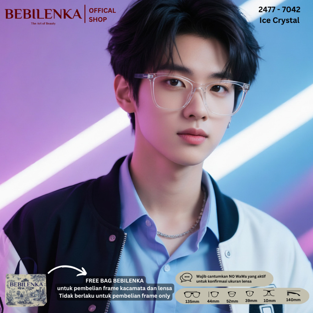 Kacamata Bebilenka Kode 2477 - 7042 Free Bag Bebilenka Tas Kacamata Korea Kotak Kacamata Gaya, Kacam