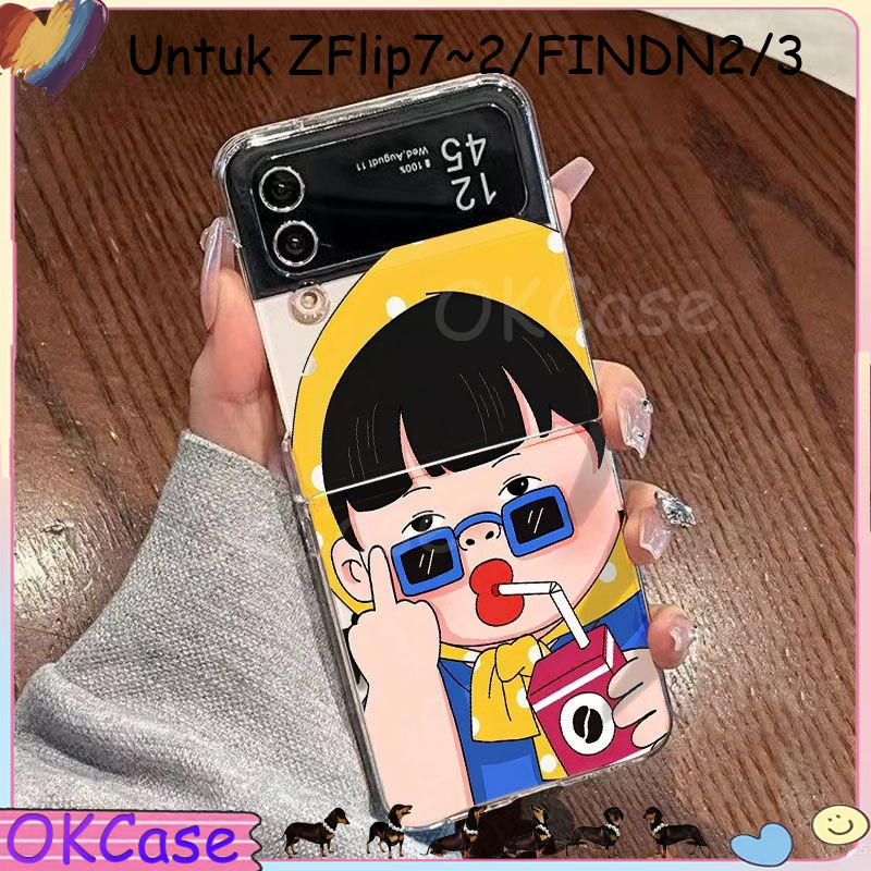Casing HP Lipat Samsung Z Flip & OPPO N Flip Aesthetic Elegan | Z Flip 7 6 5 4 3 2 F7070 F711 W23 W2