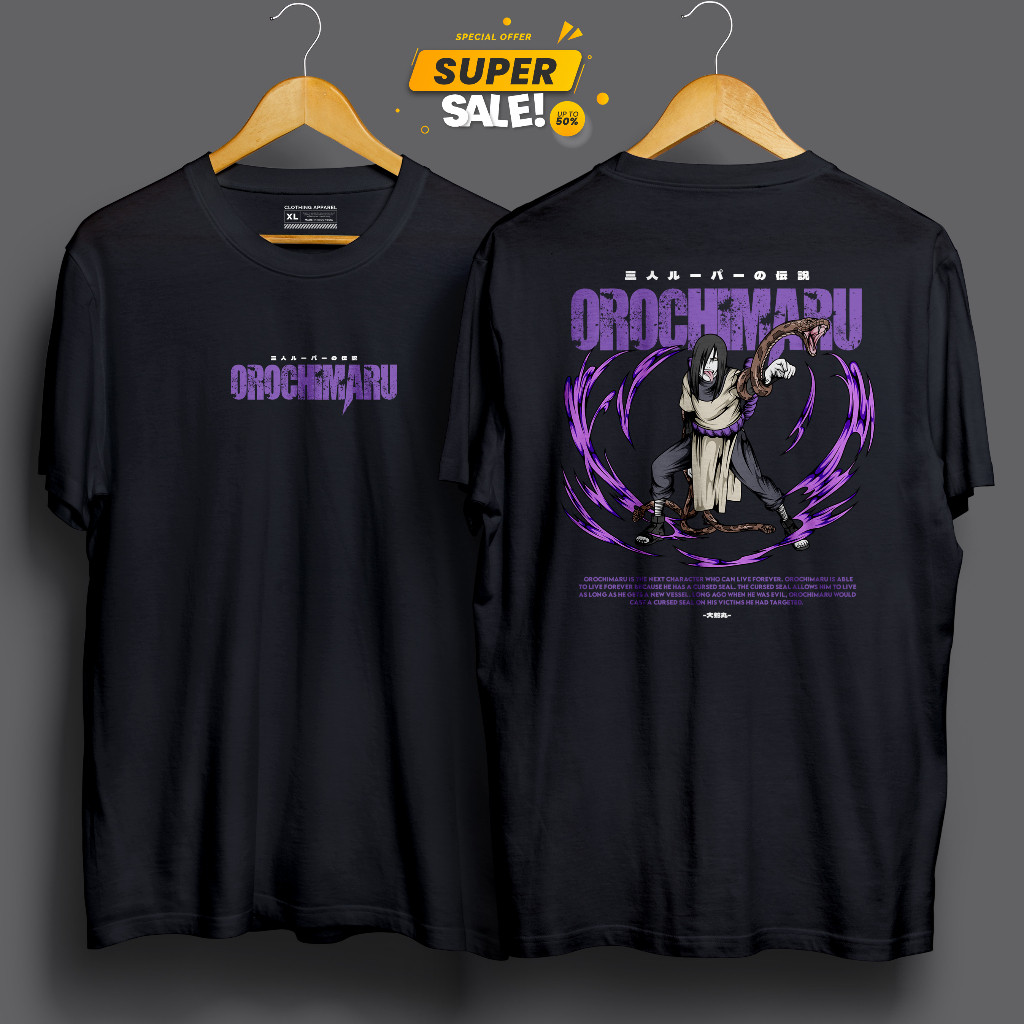 (COD) OROCHIMARU - KAOS DEWASA MOTIF ANIME NARUTO BORUTO KARAKTER OROCHIMARU