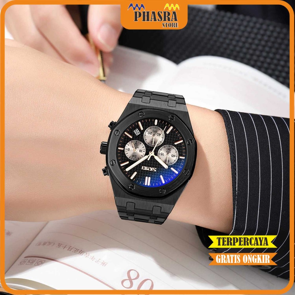 SKMEI Jam Tangan Pria Analog Chrono Waterproof Stratch Resistant - 9296 -PHASRA-