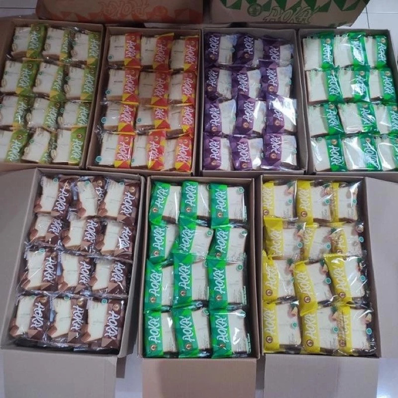 SAG AOKA ROTI PANGGANG RASA 1DUS isi 60pcs AOKA ROTI KEJU NANAS VANILLA COKLAT DURIAN KELAPA PANDAN