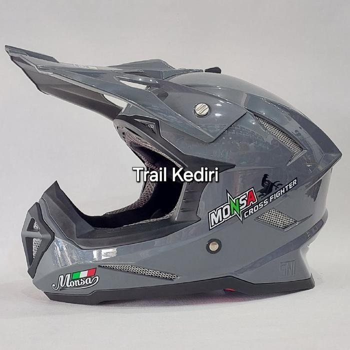 Helm Cross Monsa Jpn Trail Google - Army Dop Tanpa Google, L