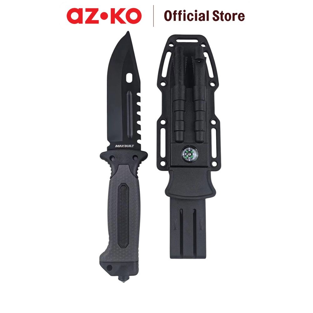 AZKO Maxbuilt 5.3 Inci Pisau Saku Hunting Multifungsi - Hitam Pisau Lipat Saku Pocket Knife Perlengk