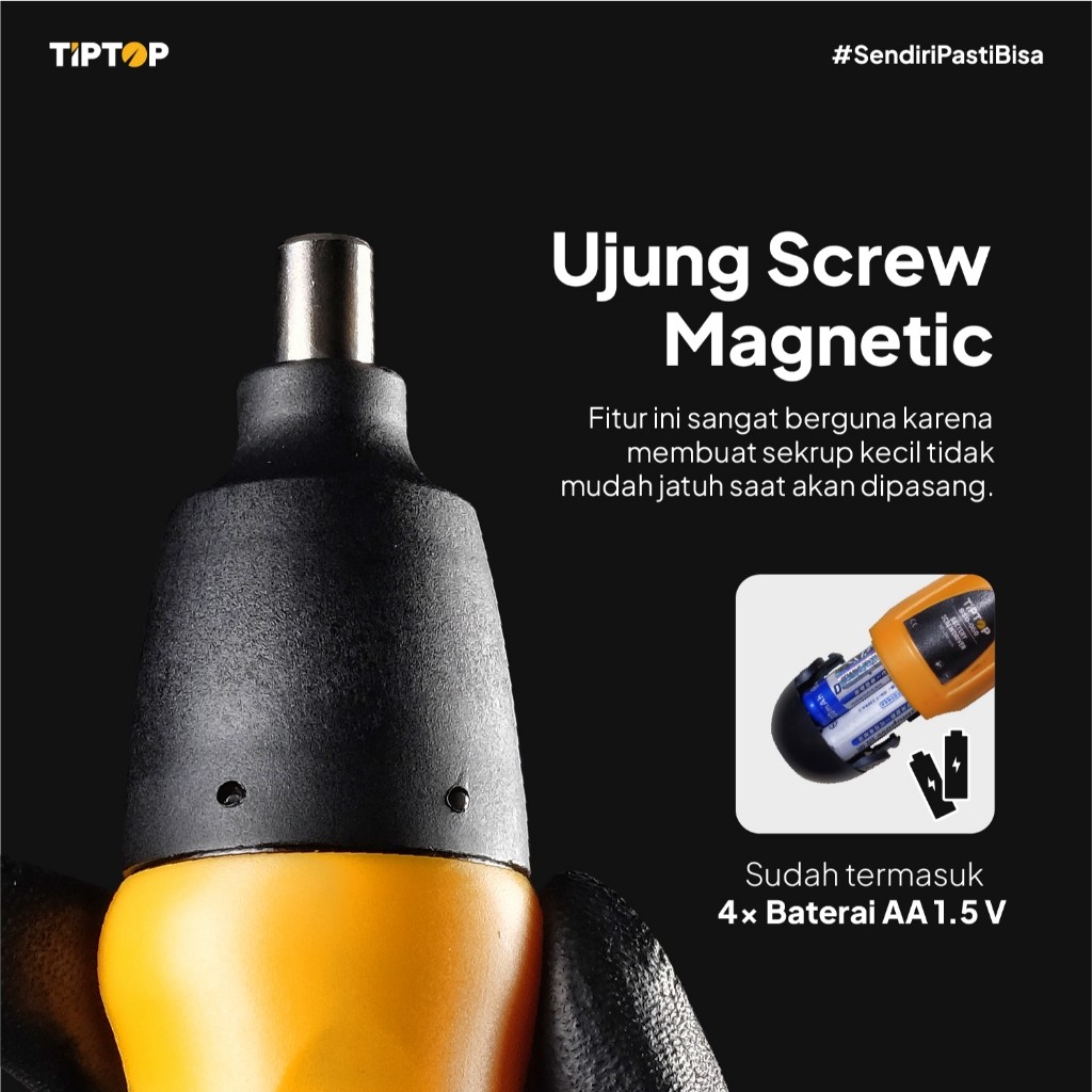 TIP TOP Cordless Screwdriver / Obeng Baterai 6V (BSD-060)