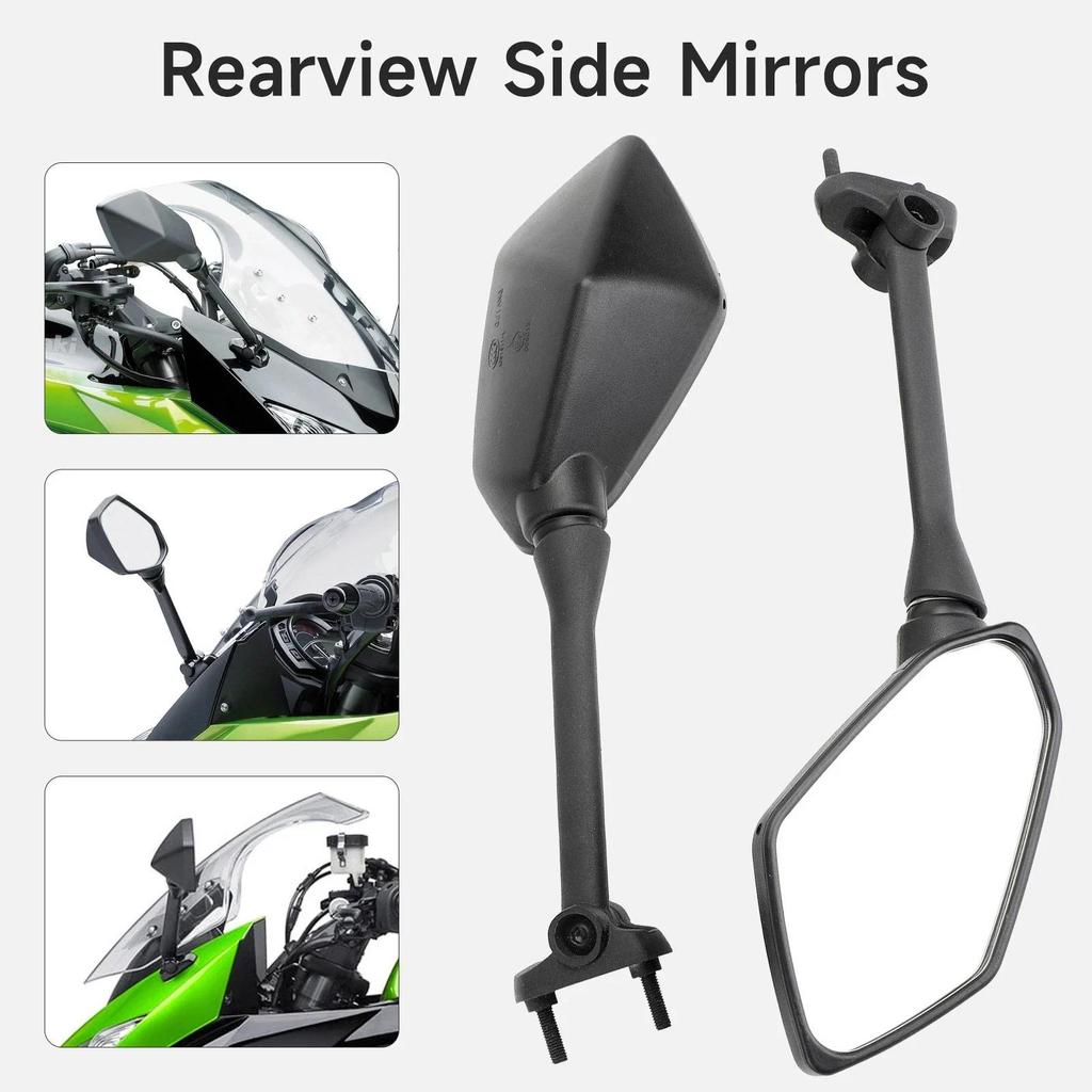 1 Pasang Kaca Spion Motor Kiri/Kanan Untuk Kawasaki EX650 Ninja 650 ER-6F 09-16 EX400 ZX1000 Aksesor