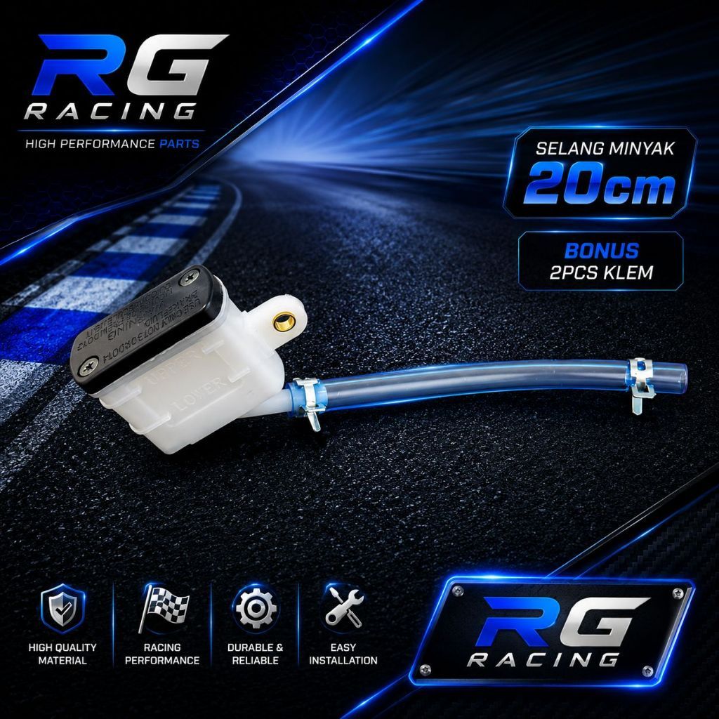 Tabung Minyak Rem Belakang Model Kotak YB46 Untuk Motor Supra X125 CB150R DLL Universal plus selang 
