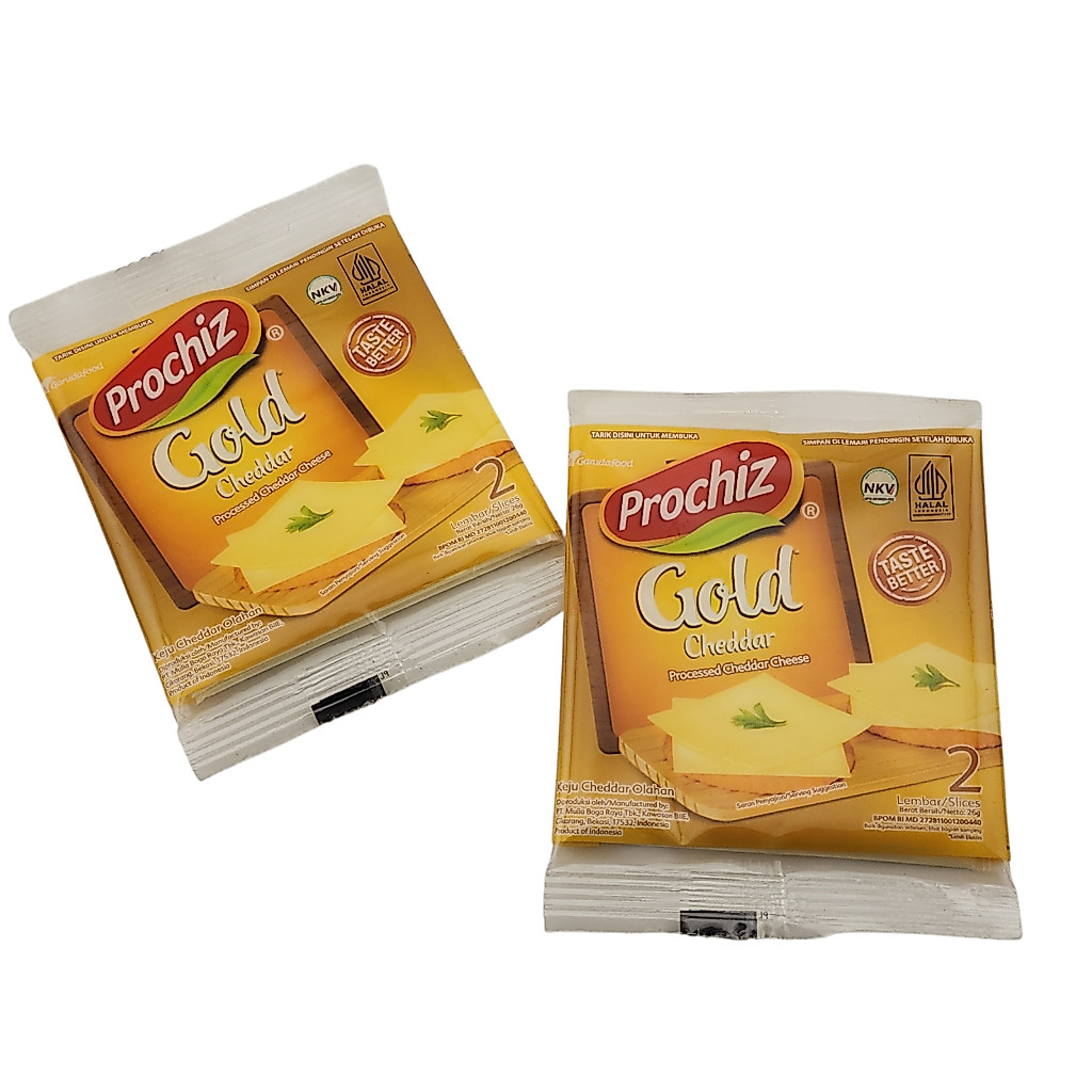 Prochiz Gold Slice Chedar Cheese  - Netto 26 gr (Isi 2 Slice)