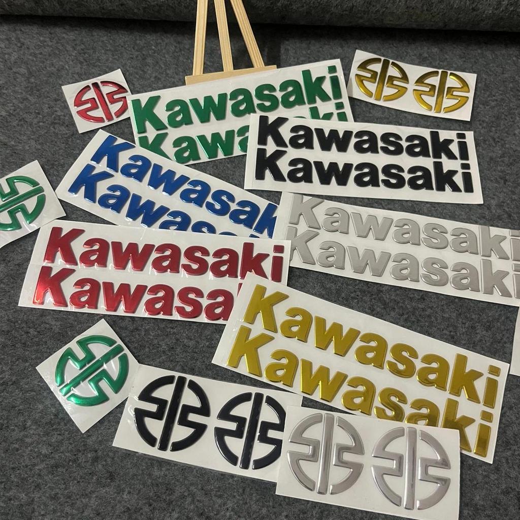 Untuk Stiker 3D Kawasaki Stiker Motor Logo Tangki Decal Emblem