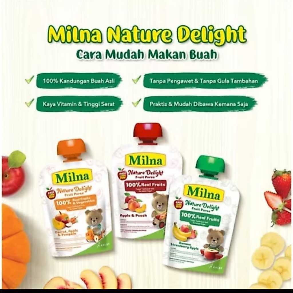 Milna Nature Delight Fruit Pure / Jus Buah Bayi 80 g