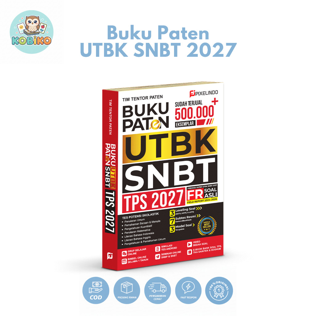 KOBIKO Buku Paten UTBK SNBT TPS 2027, Free Bimbel Insentif 1 Tahun