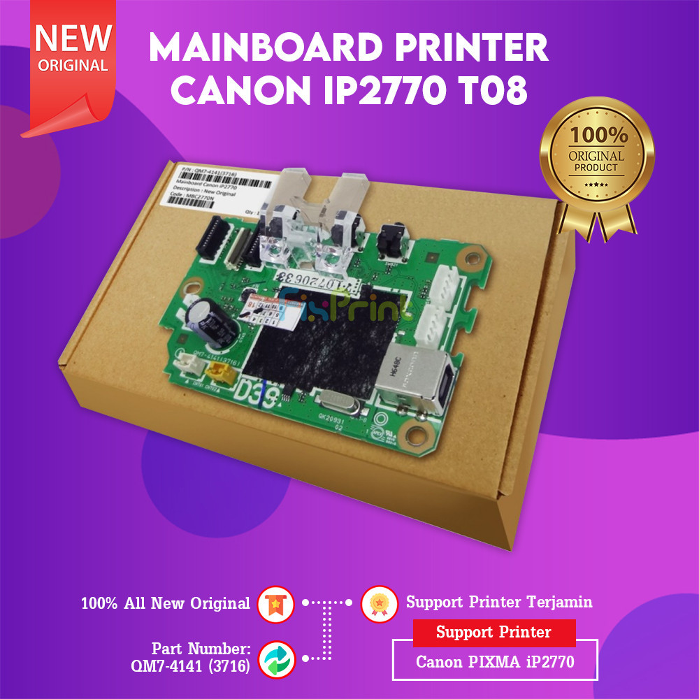FixPrint New Original Mainboard Printer Canon iP2770 T08 Model Baru Board Motherboard Canon IP2770 I