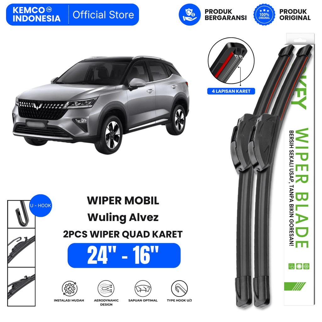 Wiper Wuling Alvez Quad Kaca Depan Mobil