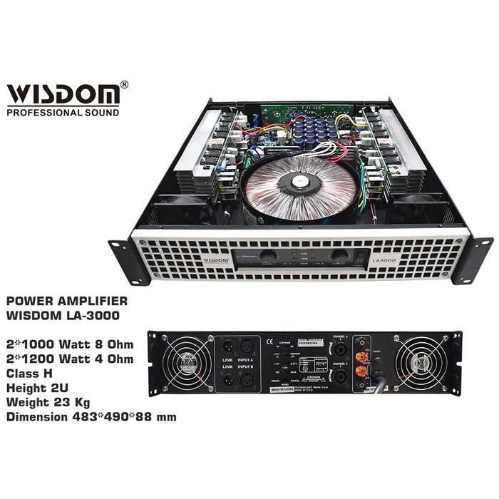 Power Amplifier Wisdom LA3000 LA 3000 LA-3000 2 Channel Original