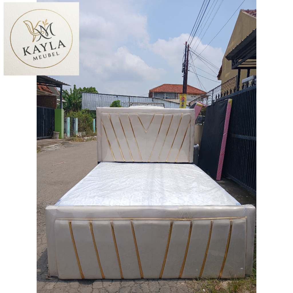PROMO Dipan Divan Ranjang Laci + Sandaran Kasur Tempat Tidur SpringBed Busa Modern Minimalis Mewah L