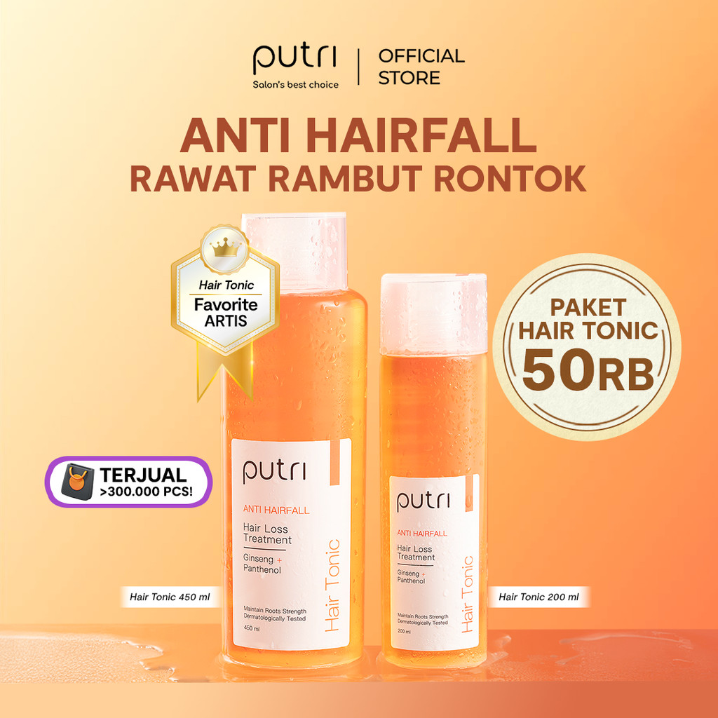 Putri Double Deals Anti Rontok: Putri Anti Hairfall Hair Tonic 200mL & 450mL | Hair Tonic Wangi Taha