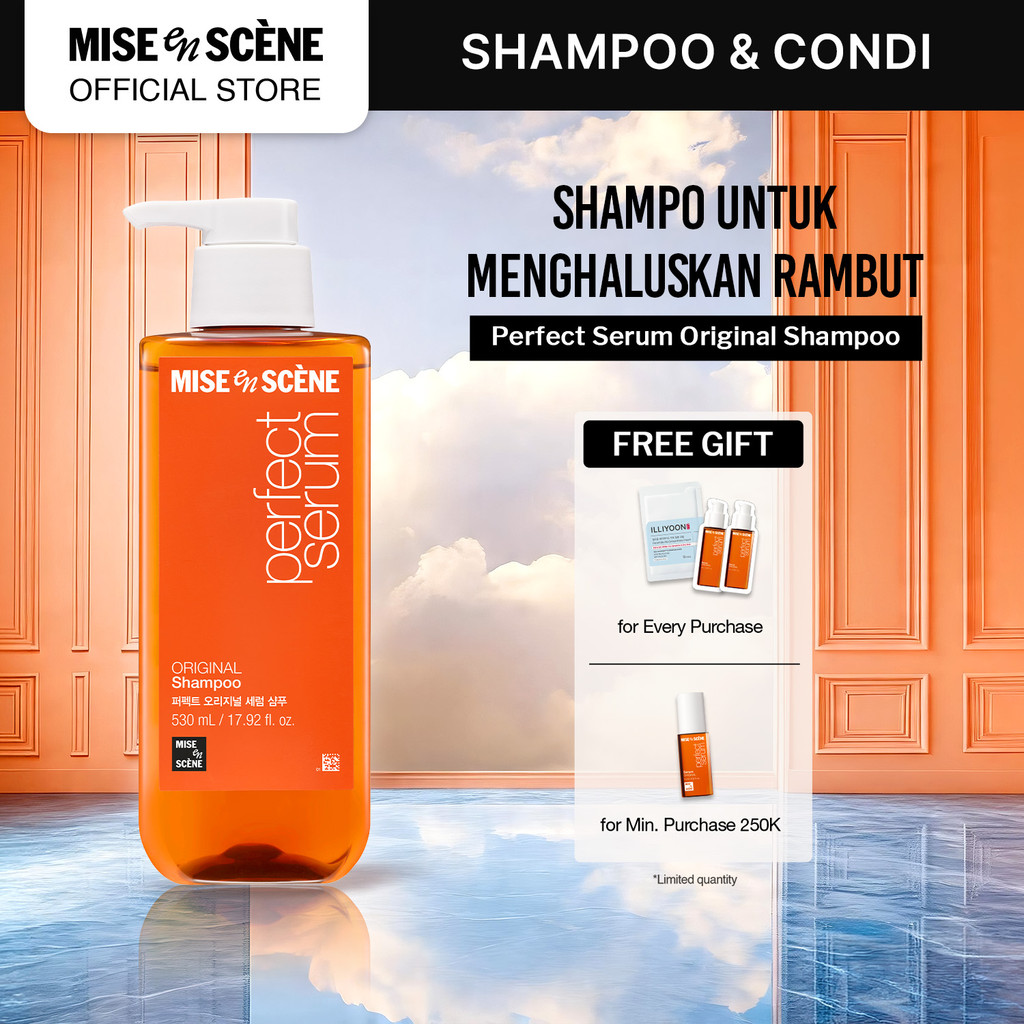 mise en scene Perfect Serum Original Shampoo 530ml - Shampoo Rambut Rusak Melembutkan Tanpa Kusut An