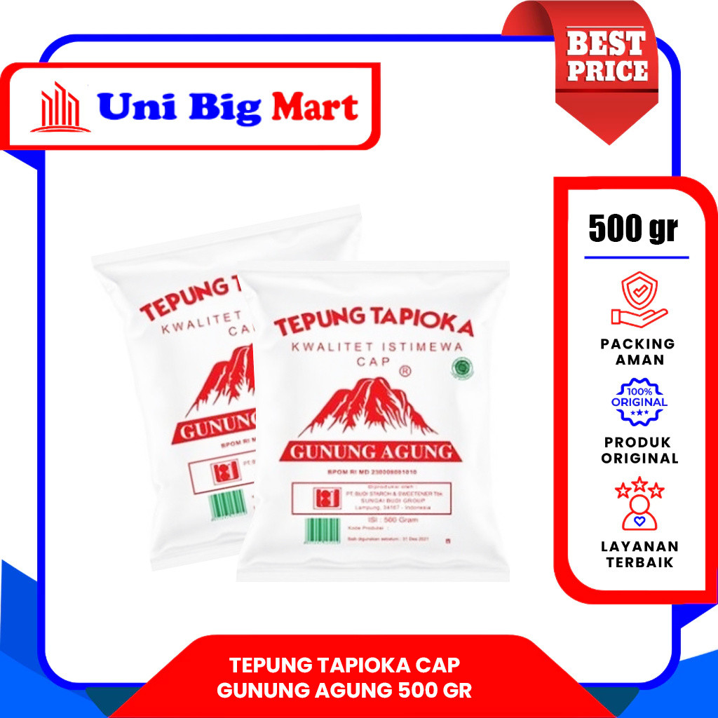TEPUNG TAPIOKA TAPIOCA KANJI SAGU CAP GUNUNG AGUNG - 500 gr