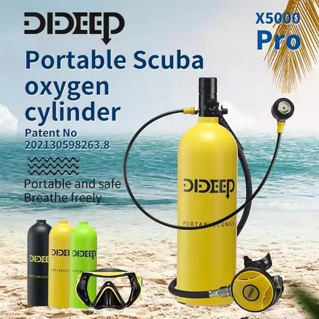 Mini Scuba Diving Tank Set Tabung Oksigen Selam Portable Full Face Mask Diving Oxygen Cylinder