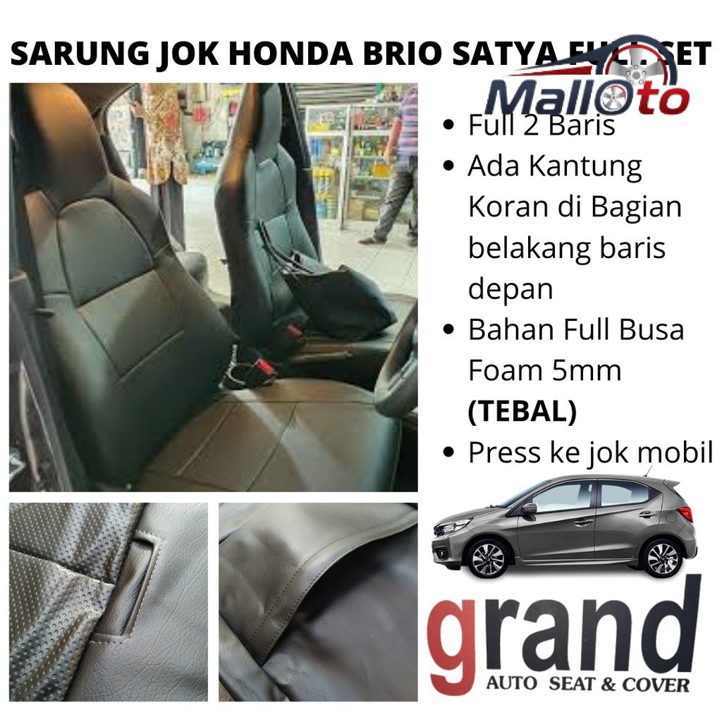 Sarung Jok Cover Jok Mobil Brio Satya Full Set Grand Original Premium