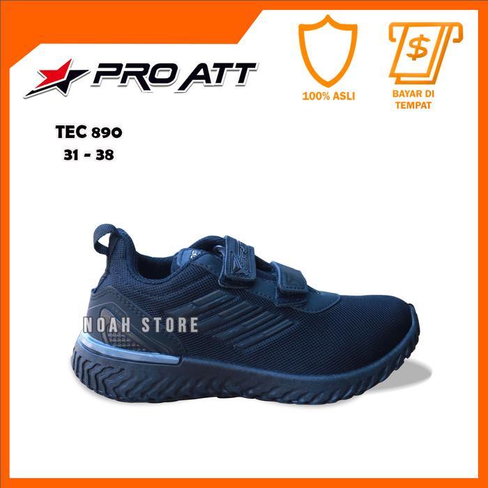 NOAH - Sepatu Sekolah Anak PRO ATT TEC 890 31- 38 / Sepatu Sekolah Hitam / Sepatu Perekat Anak fashi