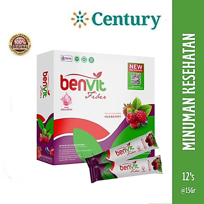 Benvit Fiber Plus Collagen - Rasa Mixberry 1 Box isi 12's