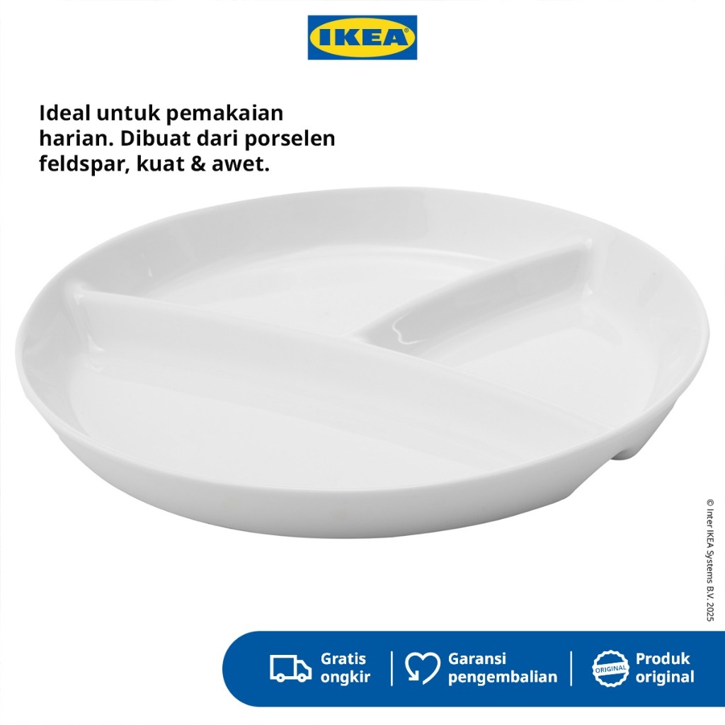 GANDISOP IKEA UPPVISPAD Piring Makan Putih 22cm