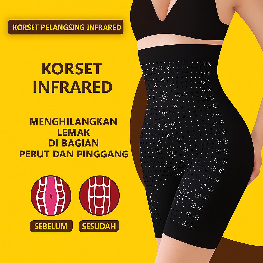 korset Celana Korset Pelangsing Perut Buncit Pants Infrared 3 in 1 Pelangsing Pengencang Badan Panta