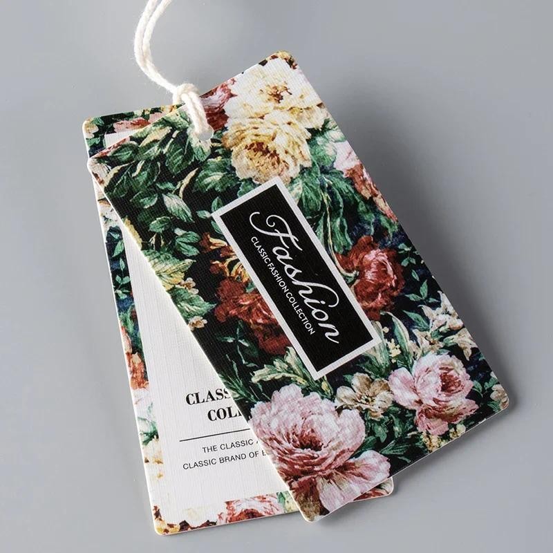 

100 Pcs Customized Collar Labels Cloth Women's Clothing Hangtags Custom Clothes Tiny Hang Cards Customizable Patterned Hang Tags