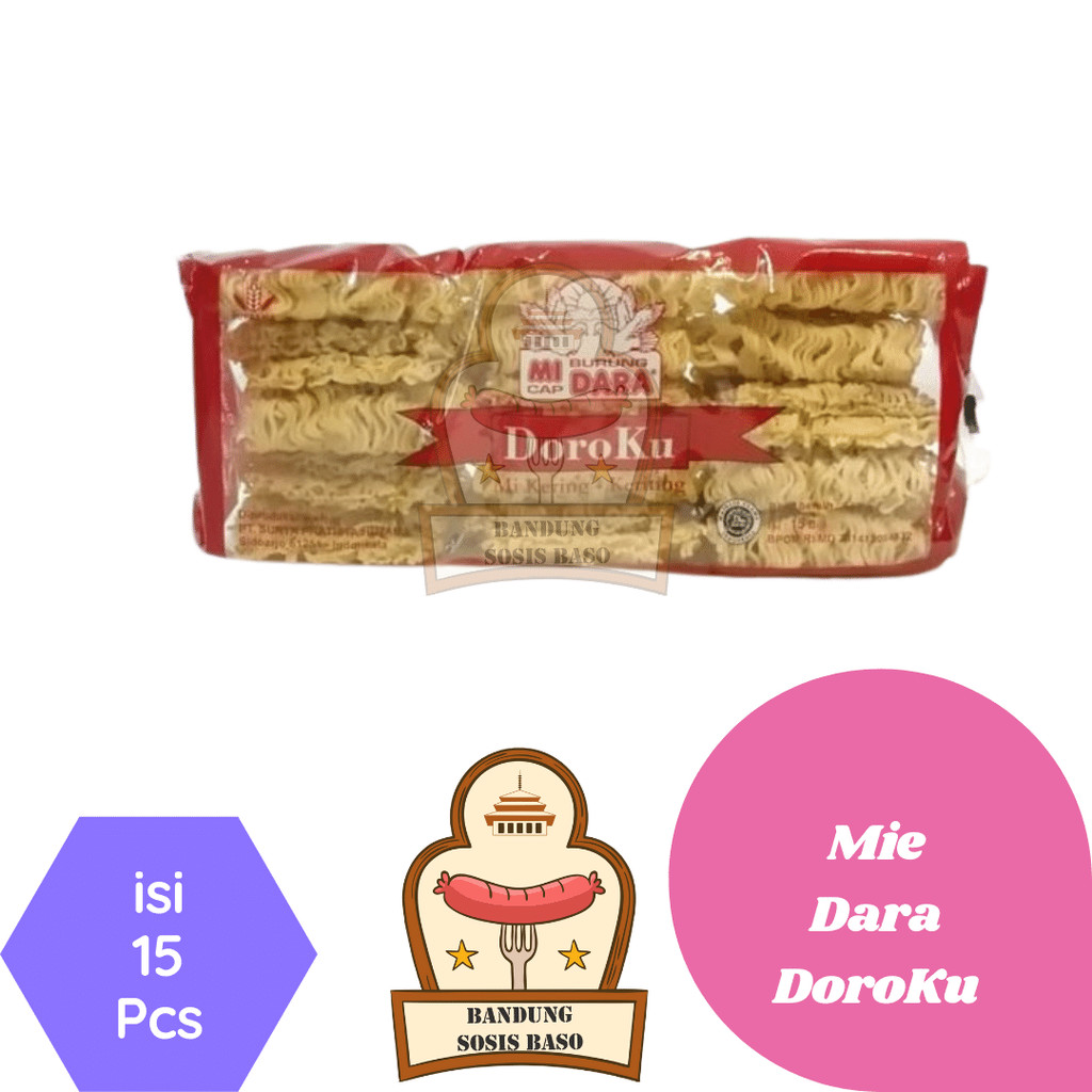 

Mie Kering Doroku (isi 15 Keping) - Mie Telor Kenyal, Pilihan Juara untuk Bakmi
