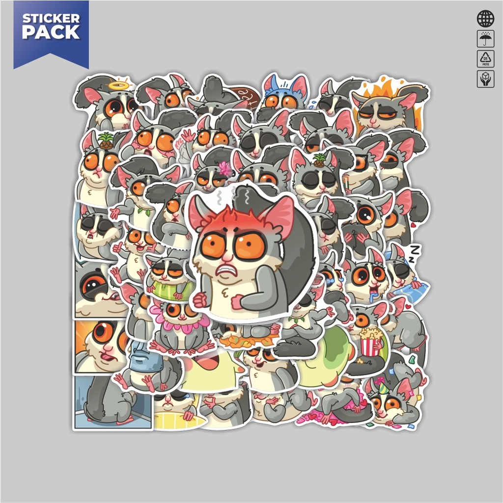 

[100PCS]Stiker Pack Stiker Animal Cute Lulu Aesthetic Vinyl Anti Air Dekorasi Sticker Laptop Buku Journal Koper Helm Casing HP Gitar Helm Skateboard