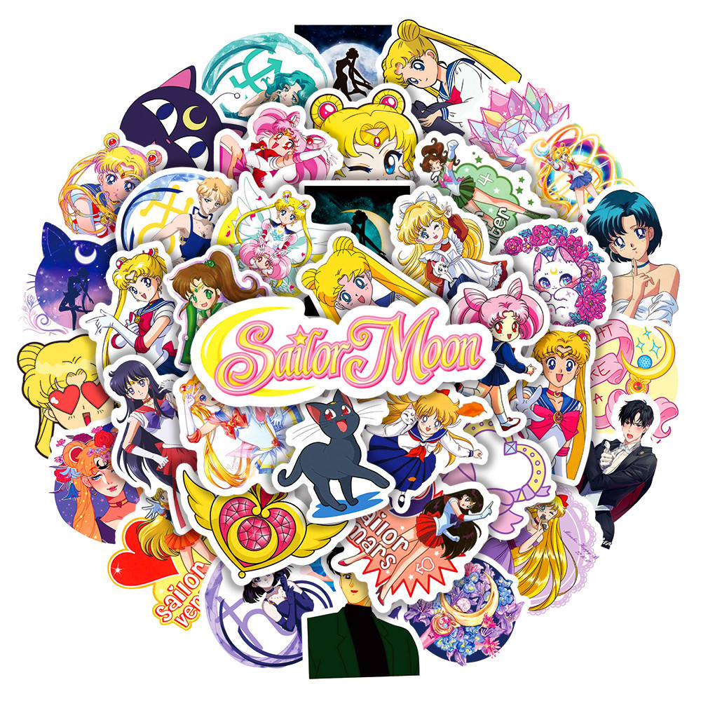 

50/100PCS Cartoon Anime Sailor Moon Stickers Aesthetic Kawaii Graffiti Decals DIY Notebook Helmet Guitar Cute Girl Sticker Pack