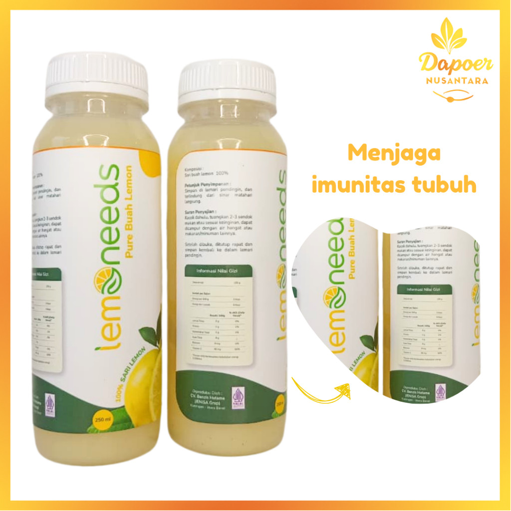 

Minuman lemon sehat 100% dari sari buah lemon minuman vitamin C segar alami merk jenisa