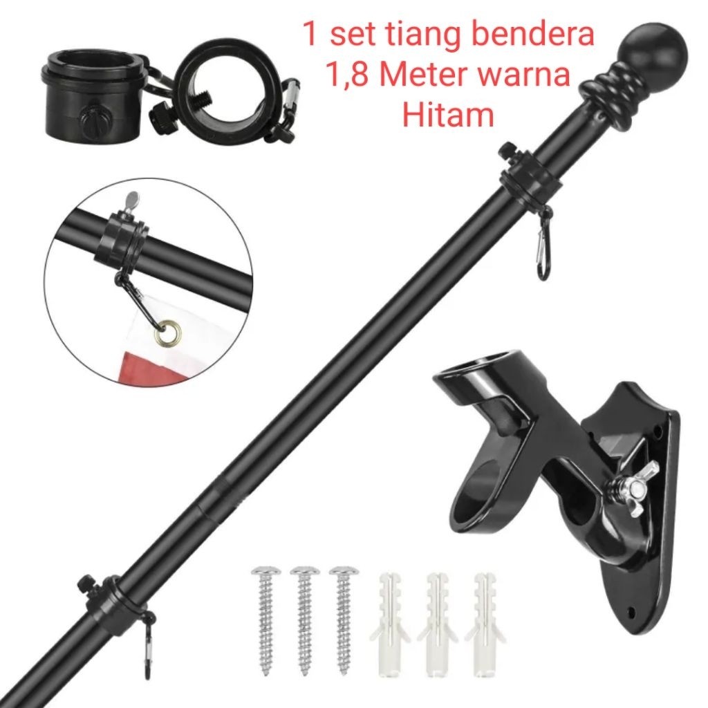 Bracket Tiang Bendera Holder Tiang Bendera Dinding Dudukan Tiang Bendera Aluminium