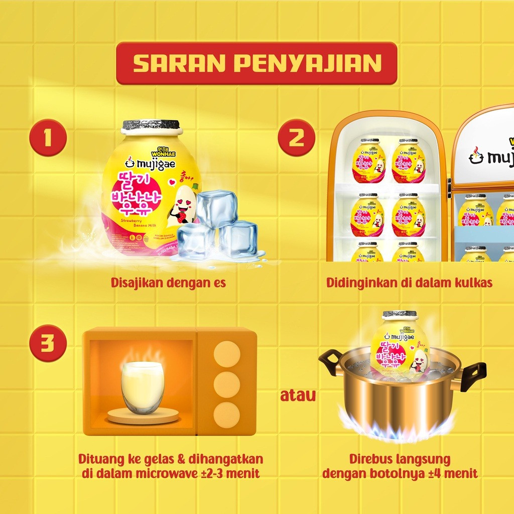 

JAMIN MURAH !!!PAKET ISI 12 - Mujigae by Wonhae Banana Milk Strawberry 250 mL(BISA LANGSUNG ORDER)