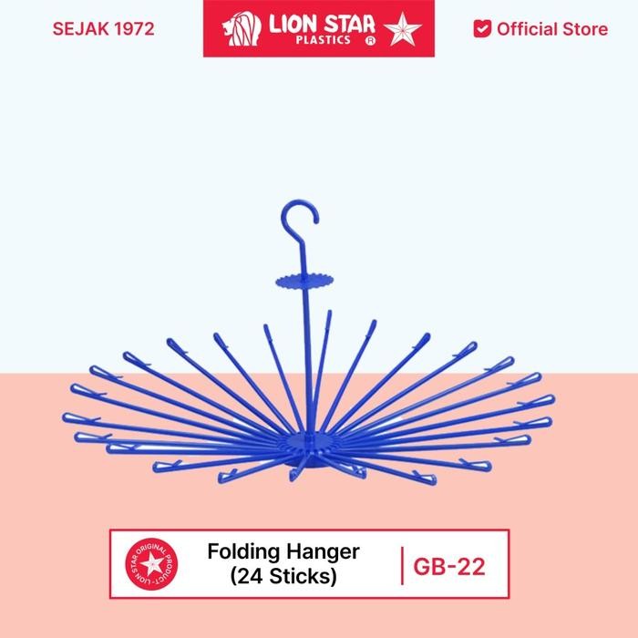 

LION STAR Plastic Gantungan Baju Folding Hanger Rotatable (24 Sticks) GB-22 serbaguna jumper