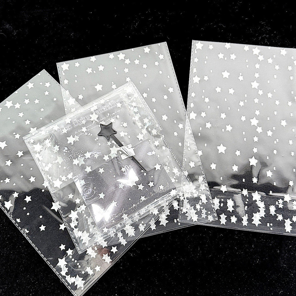 

[GAMGAM] 5pcs Star Opp Plastic Packaging Kantong Kemasan Transparan