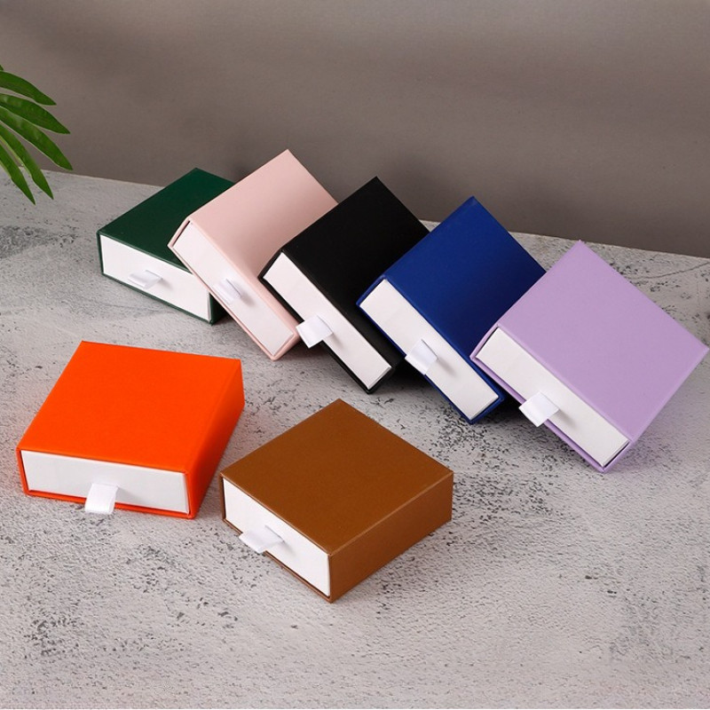 

12/24pcs Thick Kraft Paper Drawer Jewelry Packaging Box Greeting Card Necklace Bracelet Gift Package Case Boxes Valentine's Day