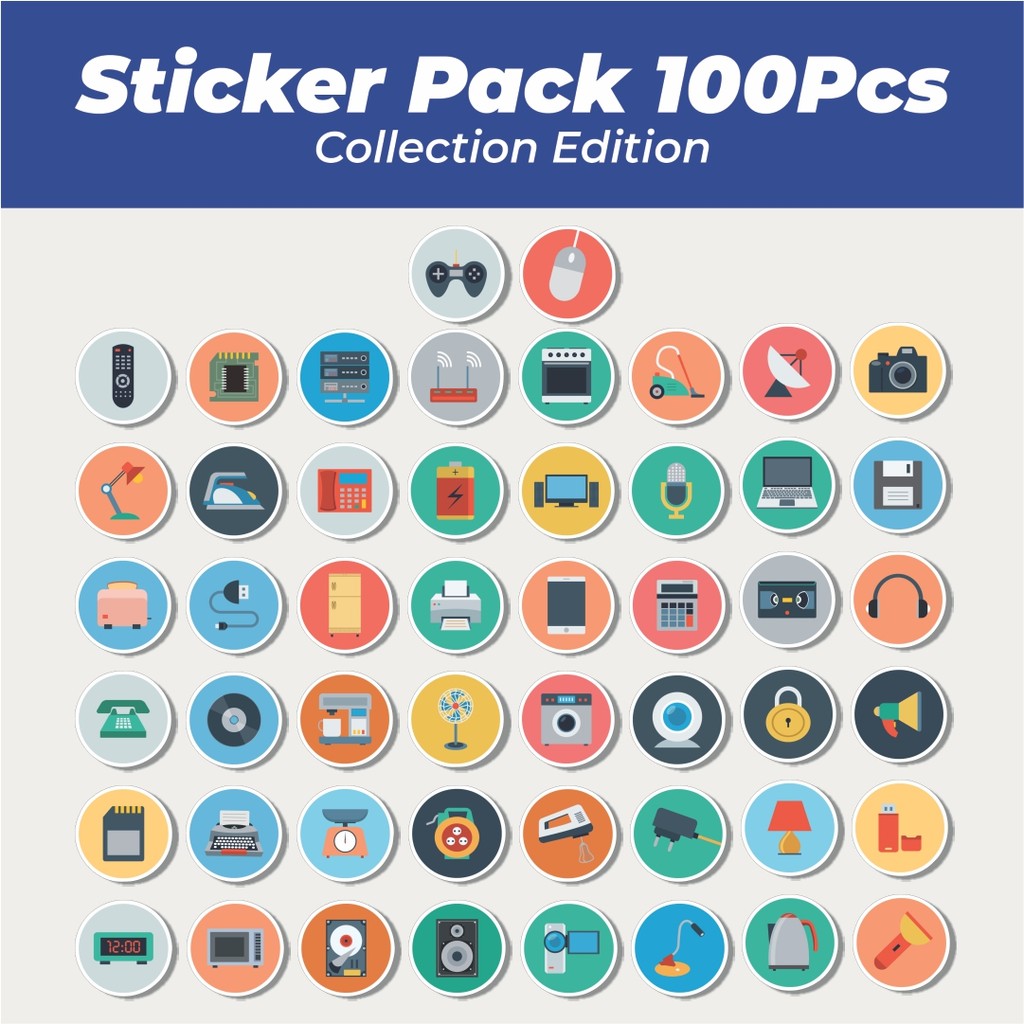 

Hot Stiker Ikon Datar Elektronik Lucu Anti Air Stikers Berperekat Waterproof Sticker Decal Buat Motor Helm Buku Journal Koper Casing HP Laptop Botol Minum