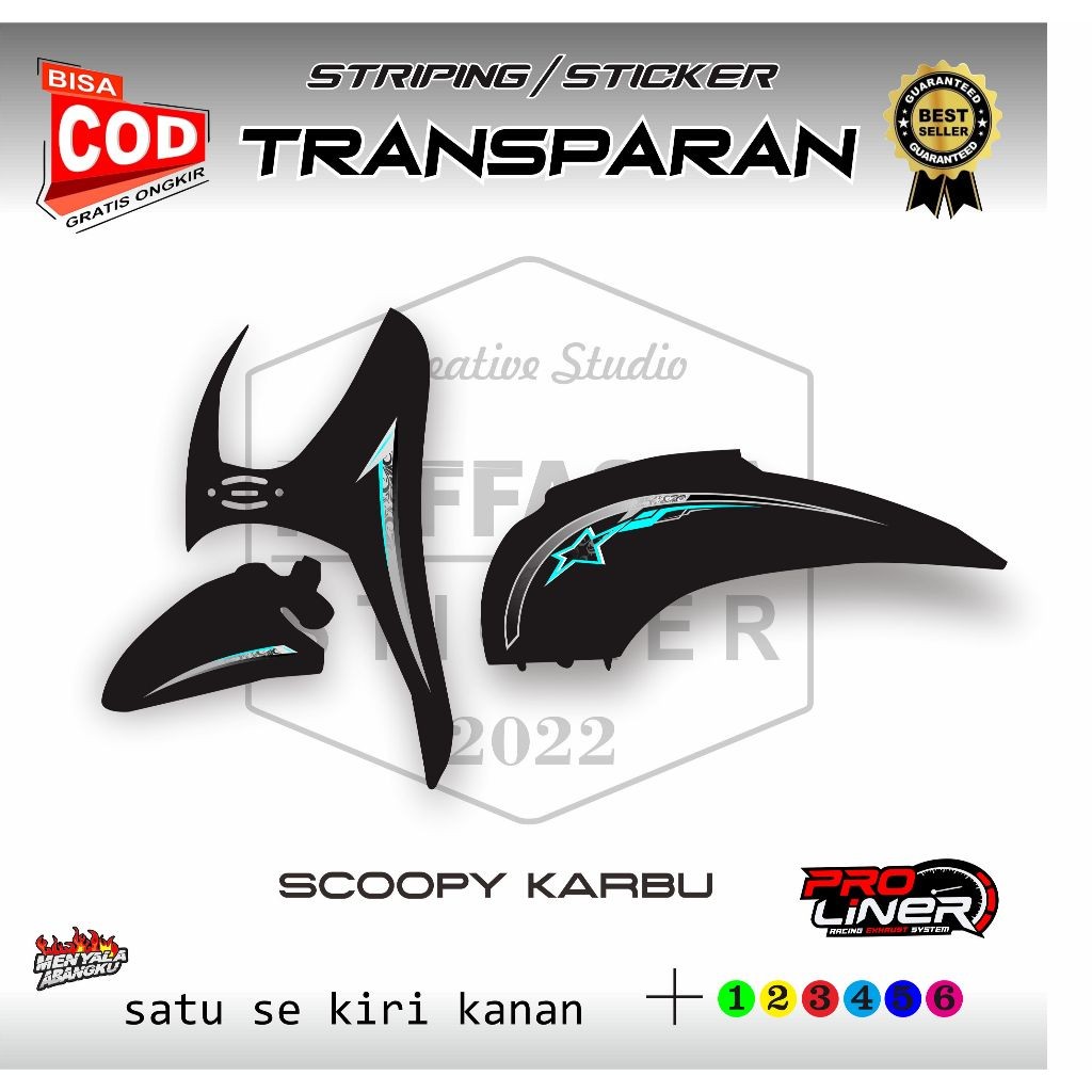striping transparan scoopy karbu simple polet nya terbaik elegan sticker racing