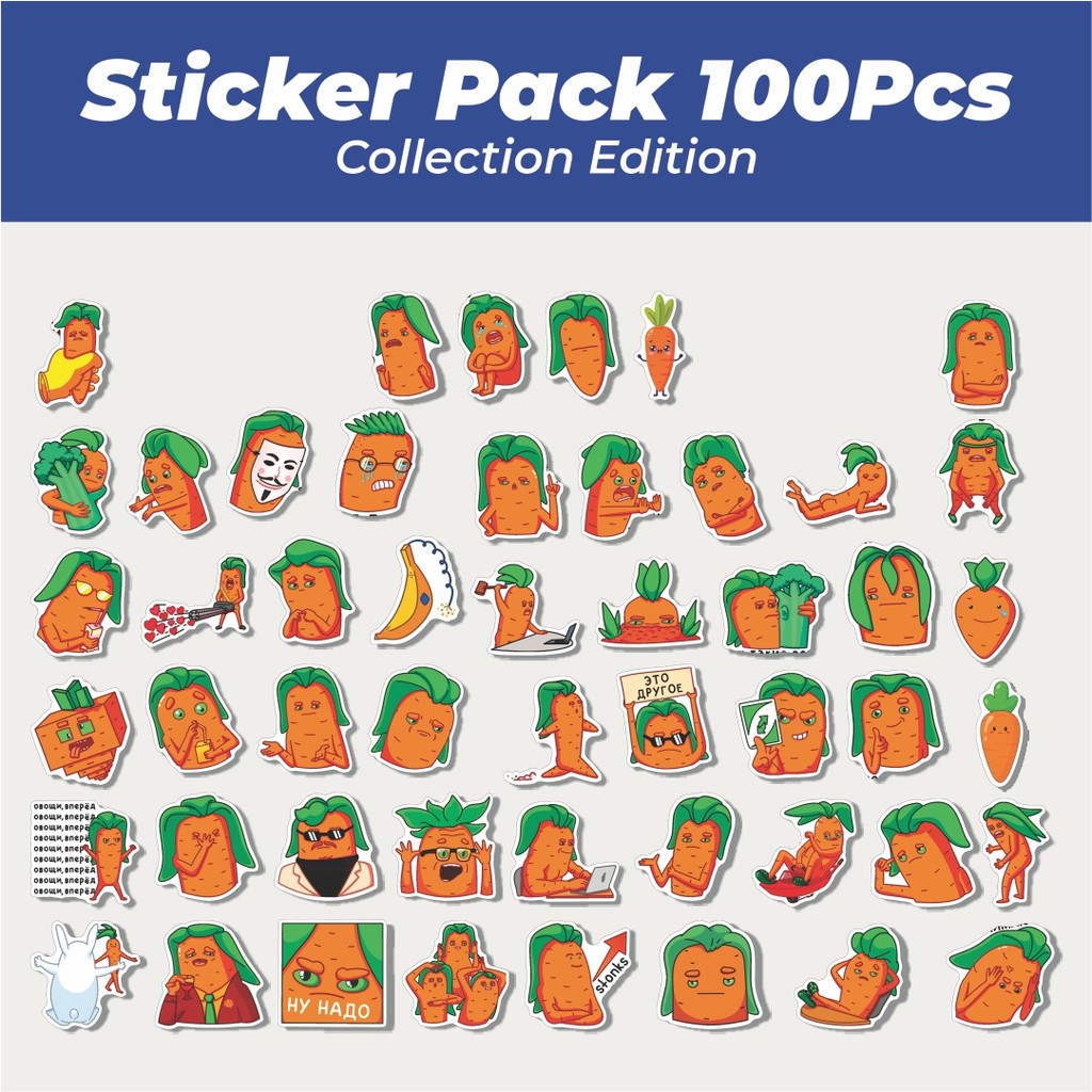 

Hot Stiker Carrots [Wortel] Lucu Anti Air Stikers Berperekat Waterproof Sticker Decal Buat Motor Helm Buku Journal Koper Casing HP Laptop Botol Minum