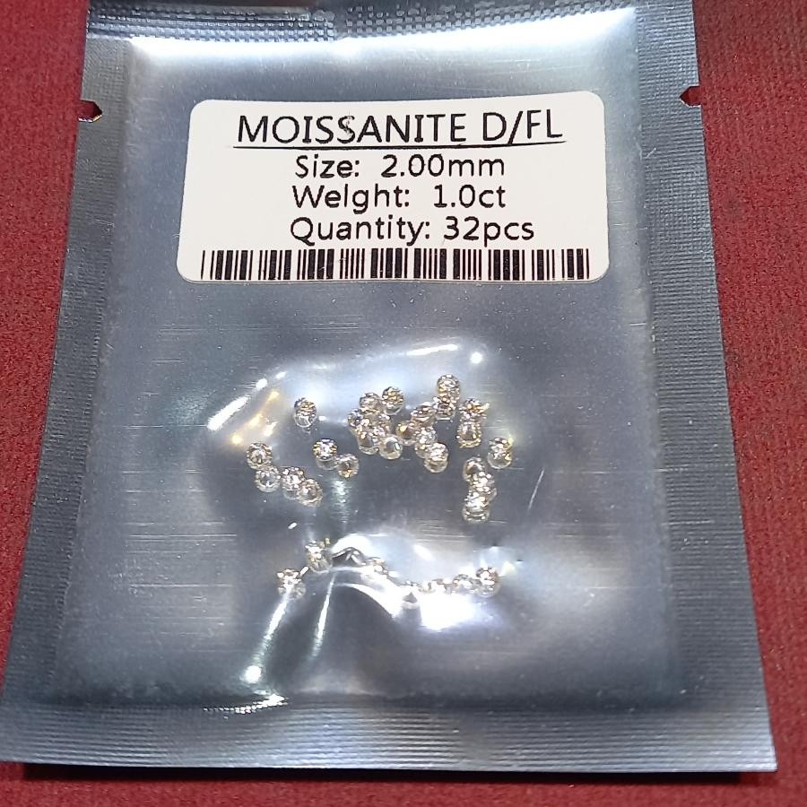 Moissanite for accesories 1ct size 2.00mm