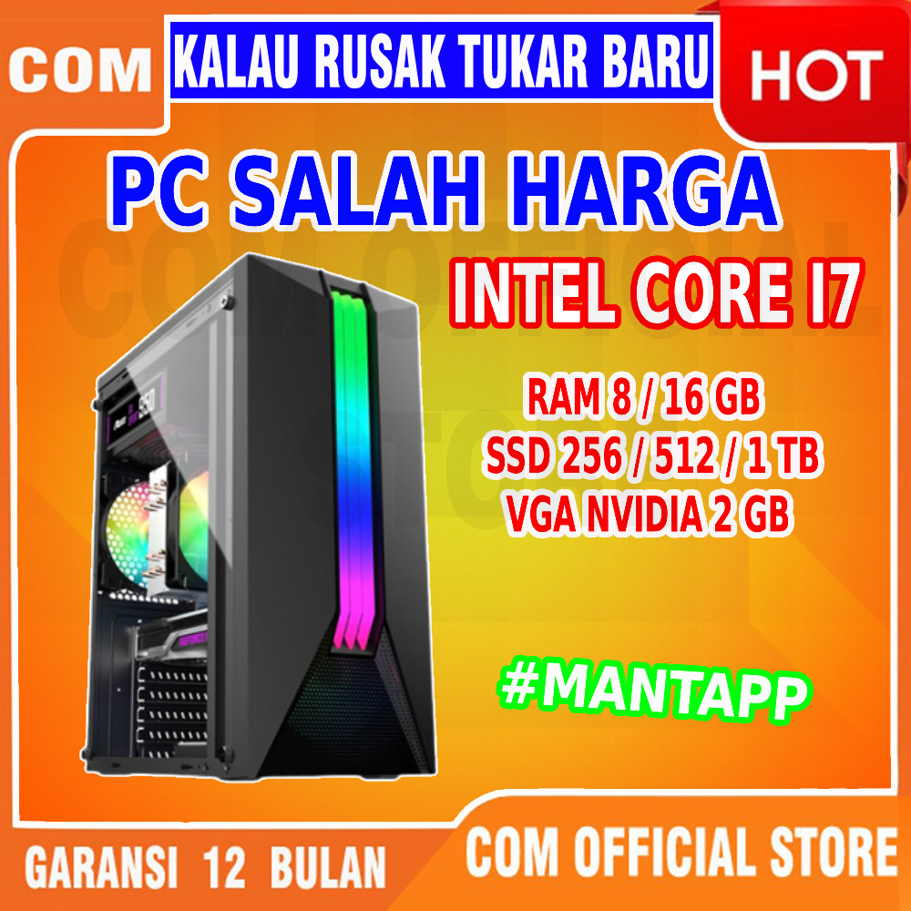 komputer lengkap cpu computer CORE I7 RAM 8 GB rakitan kantor MURAH BERKUALITAS Garansi Resmi Baru