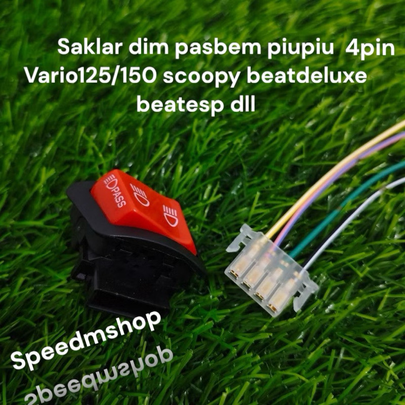 TOMBOL SAKLAR VIETNAM MERAH SAKLAR PASBEM PASBEAM PIUPIU + SOKET SAKLAR PASBEAM VARIO BEAT SCOOPY
