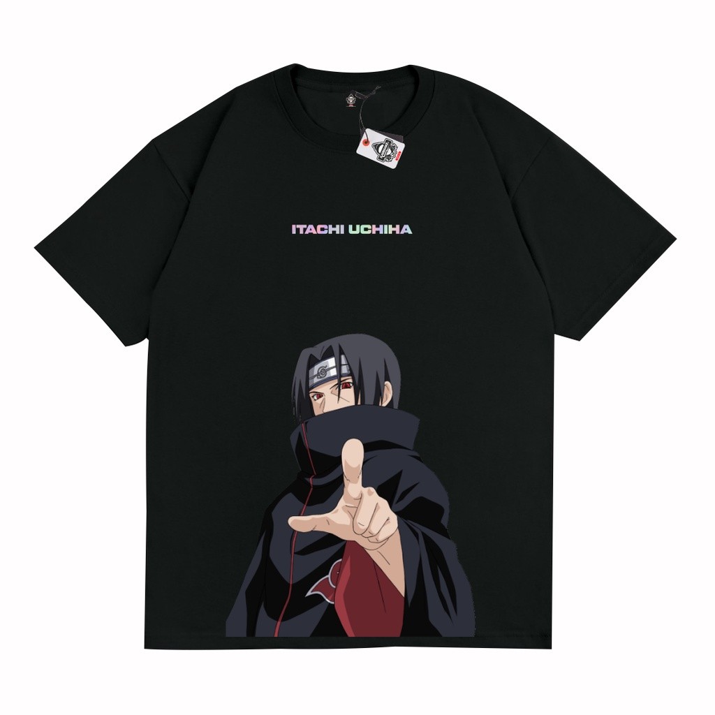 KRMK Kaos T Shirt Baju Distro Unisex Gambar Anime NARUTO ITACHI UCHIHA AKATSUKI
