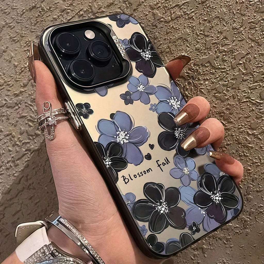 Casing realme Motif Bunga ungu yang berjatuhan untuk Realme 5 6 7 8 9 11 5G 12 5G i PLUS PRO MAX rea