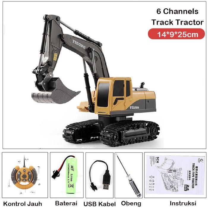 Mainan Excavator Remote Control Besar Mobil Ekskavator Rc Excavator -  6 CH-Excavator