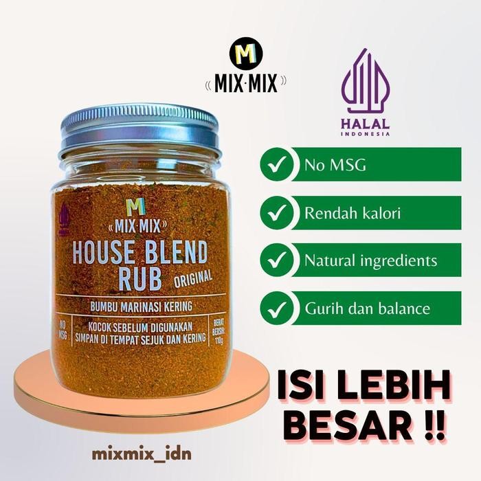 

Mixmix Dry Rub Bumbu Marinasi Serbaguna No MSG 110 Gram - HOUSE BLEND RUB ORIGINAL A0209