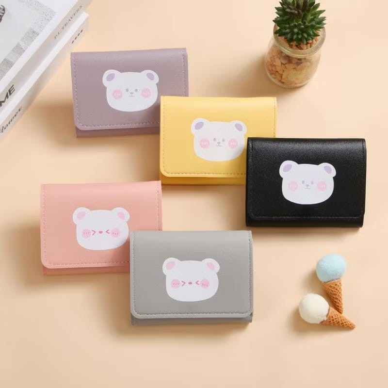 Dompet Lipat Teddy Bear Wanita Cute